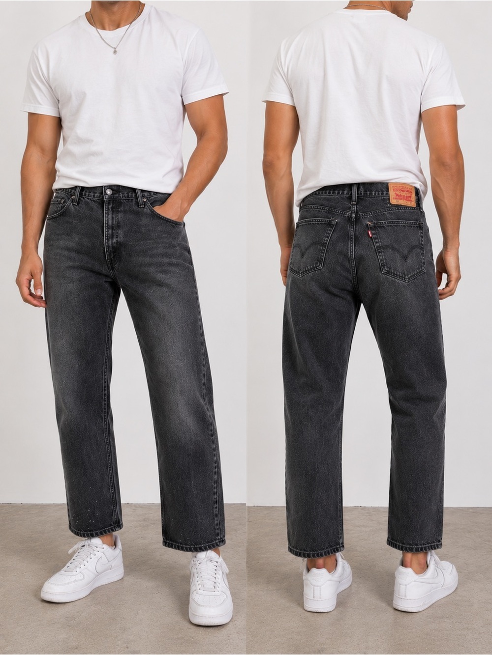 Levi’s 505 Black Straight Leg Jeans Men’s 38x34 – Classic Fit- Faded Black